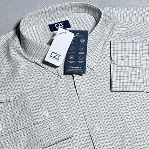 NEW Cutter & Buck Versatech Button Down Shirt Mens 1XB Tattersall Performance N5